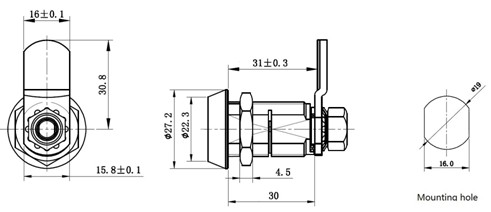 Cam Lock Dimension